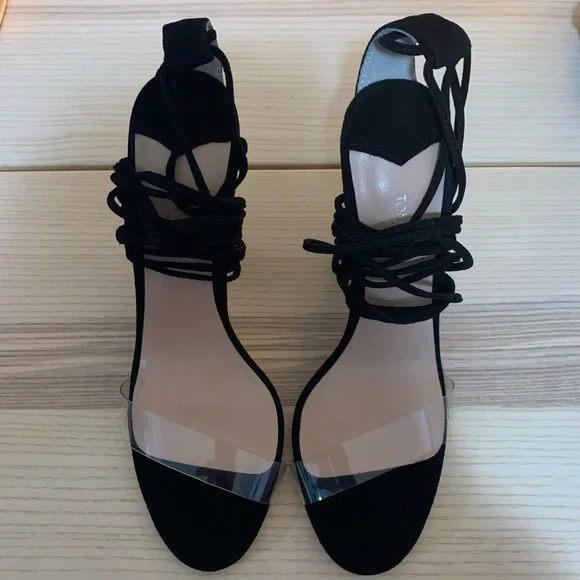Tony Bianco Kendall Heel in Clear & Black - Picture 6 of 9